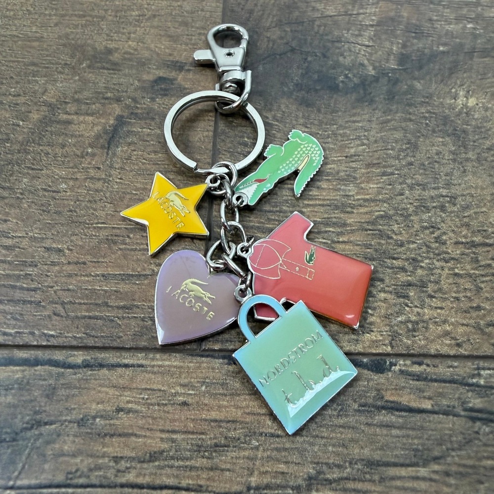 Lacoste Nordstrom TBD Enamel Charm Keychain Multicolor 5pc